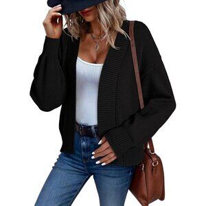 Women's Chunky Knit Cardigan Long Sleeve Open Front Sweater for Fall